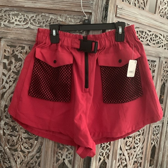 FP MOVEMENT Adventure Shorts Red Black NWT - Picture 3 of 6